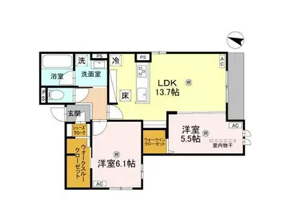 スペチアーレ中宮(2LDK/3階)の間取り写真