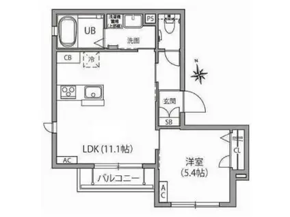 シャーメゾンヴェール(1LDK/2階)の間取り写真
