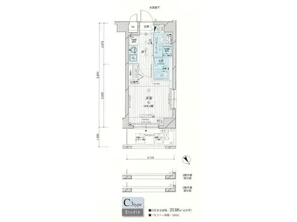 メインステージ押上III(1K/5階)の間取り写真