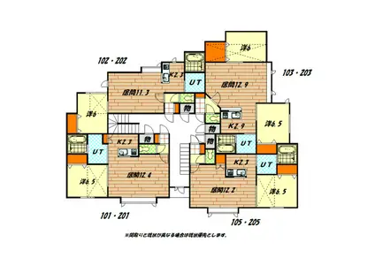 DUETIB(1LDK/2階)の間取り写真