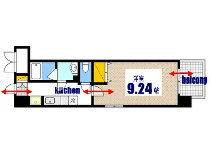 第30友建ビル(1K/3階)の間取り写真