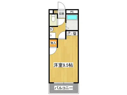 安彦ビル(ワンルーム/2階)の間取り写真