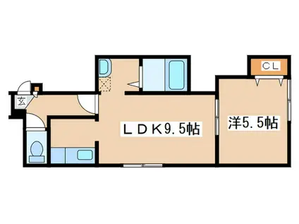 エスコートN23(1LDK/2階)の間取り写真