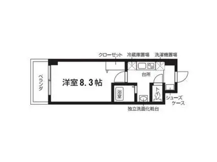 GRAND JET(1K/3階)の間取り写真