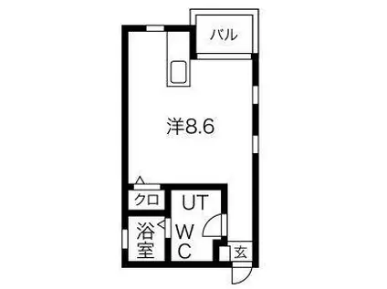 LECOCON町南II(ワンルーム/2階)の間取り写真