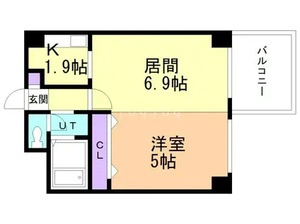 ハウスオブリザ北23条(1LDK/4階)の間取り写真