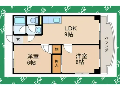 マルトウビル(2LDK/4階)の間取り写真