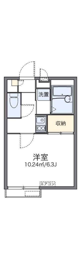レオパレスカーサ ソレアード(1K/1階)の間取り写真
