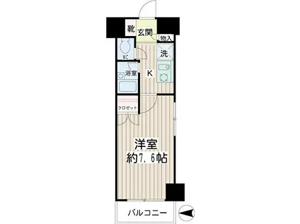 ムーンリットコート(1K/7階)の間取り写真