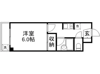 クリーンハイム関(1K/2階)の間取り写真