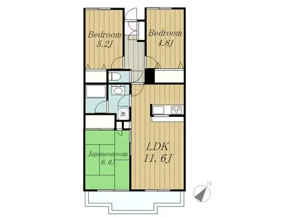 サザントゥリー東林間(3LDK/4階)の間取り写真