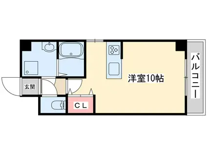 CITY SPIRE上新庄(ワンルーム/8階)の間取り写真