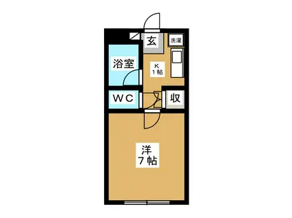 フロリッシュ アパートメント(1K/1階)の間取り写真