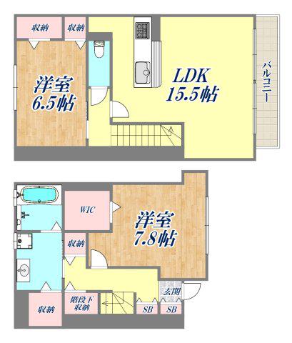 YUSEIRESIDENCE甲子園(2LDK/1階)の間取り写真