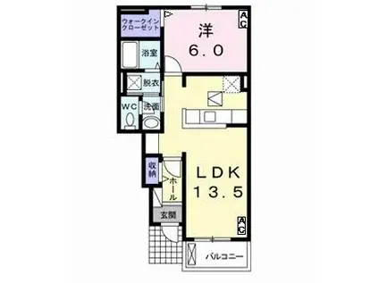 グラン ソレイユ I(1LDK/1階)の間取り写真