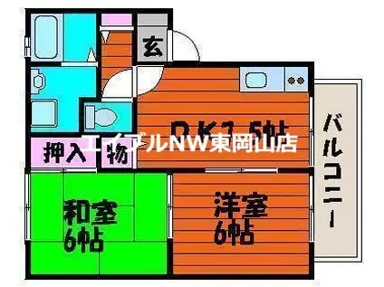 ビバーチェナラバラA(2DK/2階)の間取り写真