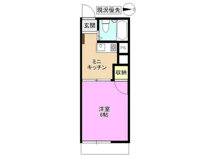 テレパレス上松 B棟(1K/2階)の間取り写真