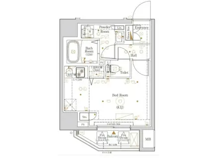 KNOTS大山 ノッツ大山(ワンルーム/11階)の間取り写真