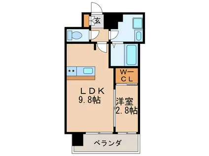 メイクスアート新栄III(1LDK/13階)の間取り写真