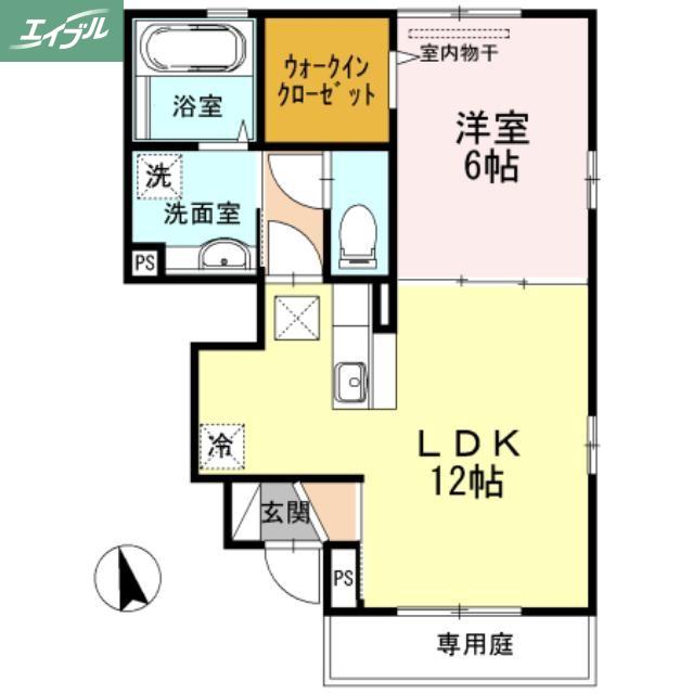 カーサルミナスII(1LDK/1階)の間取り写真