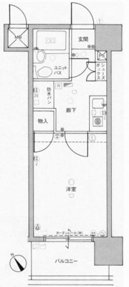 ダイアパレス比治山パークサイド(1K/5階)の間取り写真