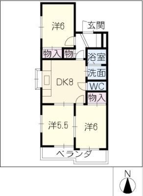 アーバンライフ本郷 第一・第二(3DK/2階)の間取り写真