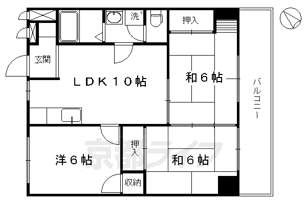 東和ハイツ(3LDK/2階)の間取り写真