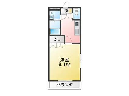 グランシャリオ(1K/1階)の間取り写真