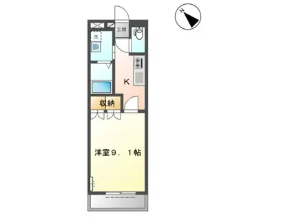 PINE FOREST(1K/1階)の間取り写真