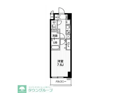N-STAGE亀戸II(1K/5階)の間取り写真