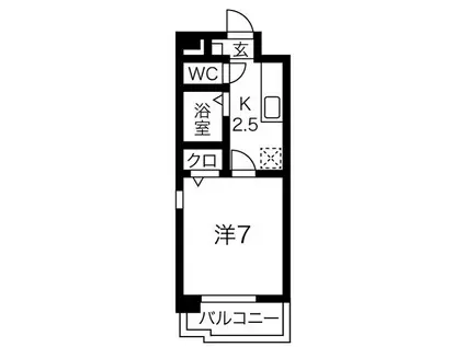 リベルテ大金(1K/4階)の間取り写真