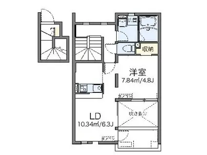 レオネクストフリージア(1LDK/2階)の間取り写真