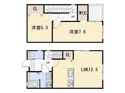ALTAIR B棟(2LDK/1階)の間取り写真