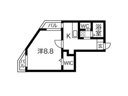 メゾンド・はなぶさIII B(1K/2階)の間取り写真