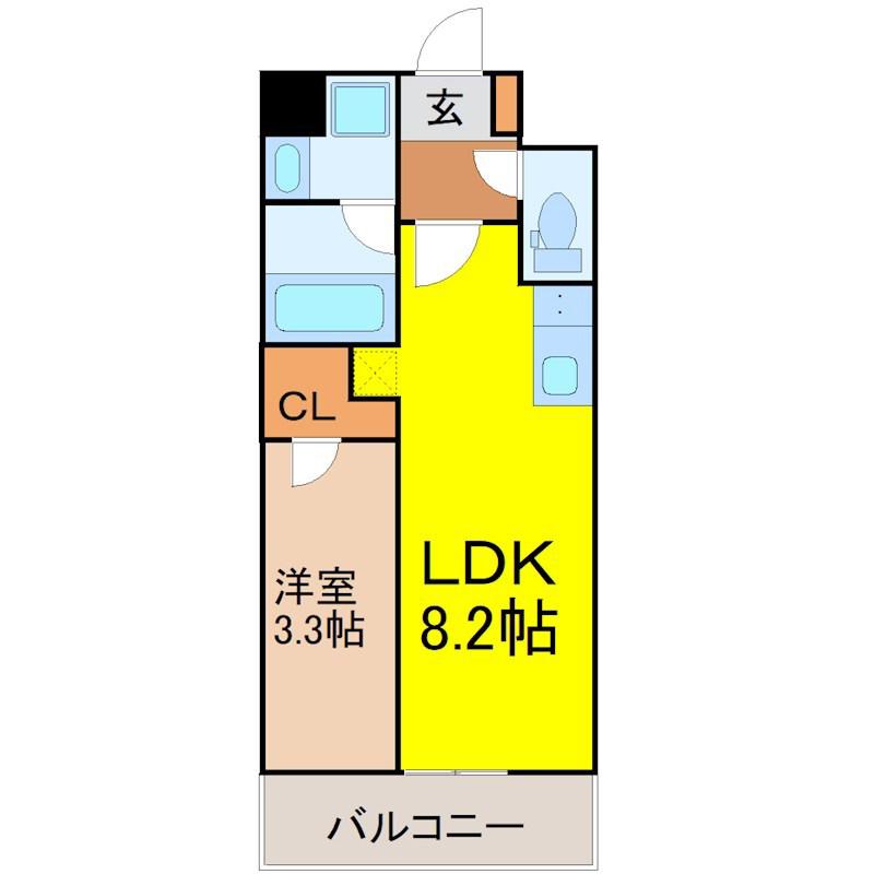 S-RESIDENCE烏森AUREATE(1LDK/6階)の間取り写真