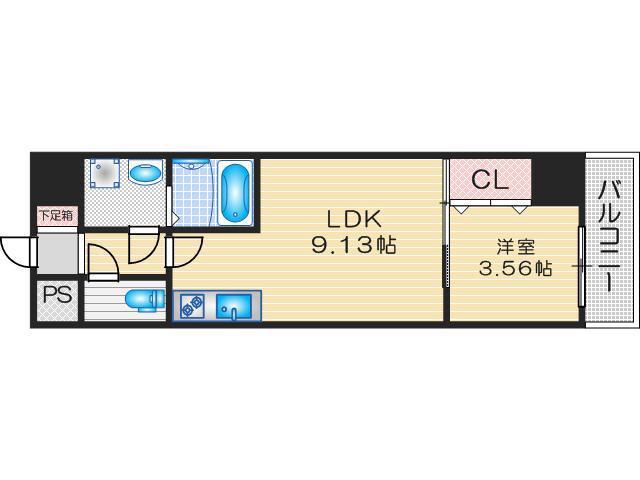 クローバー・メゾン服部(1LDK/4階)の間取り写真
