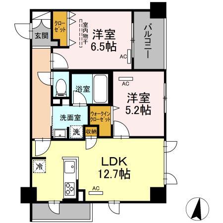 BELLE MER(2LDK/2階)の間取り写真