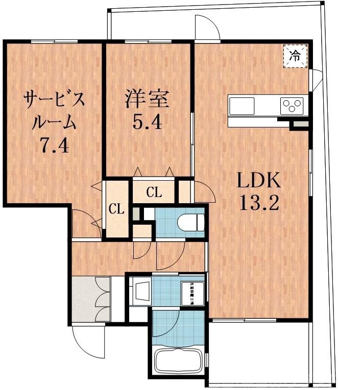 ベルデパティオ(2LDK/2階)の間取り写真