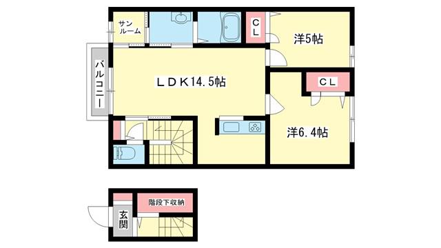 LIVREI(2LDK/2階)の間取り写真