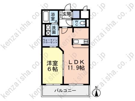 パナス・柏木(1LDK/2階)の間取り写真