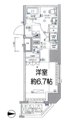 セジョリ北千住ノワール(1K/6階)の間取り写真