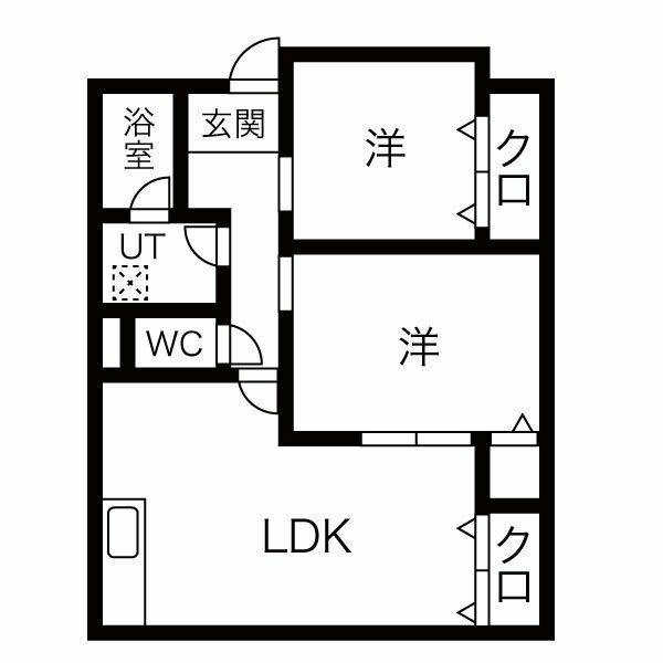 ドミールナカザワ(2LDK/2階)の間取り写真