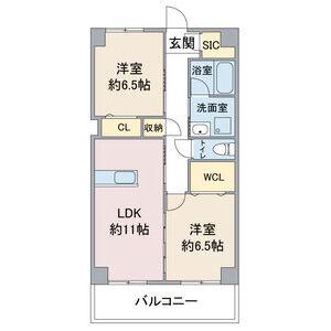 第3翠芳ビル(2LDK/1階)の間取り写真
