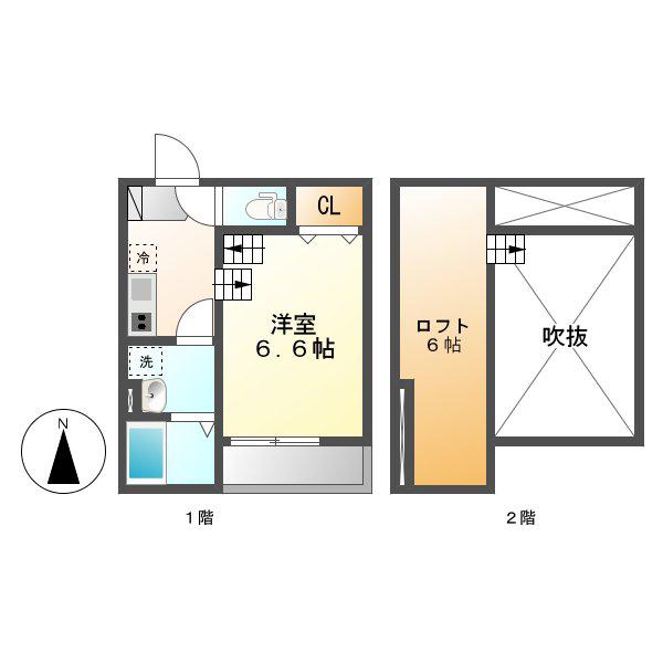 サンプレミオ十番町(1K/1階)の間取り写真