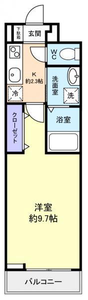 GRACE(1K/1階)の間取り写真