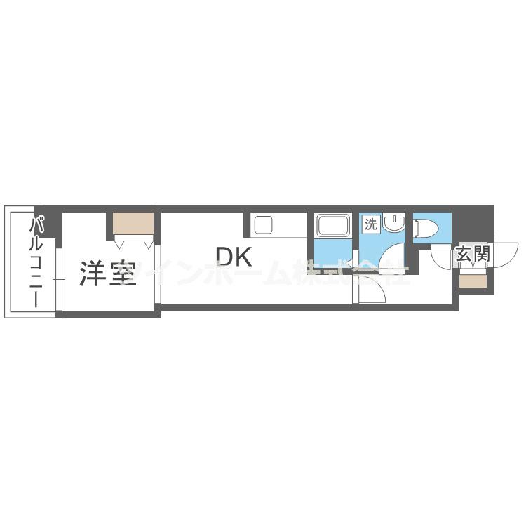 ALIVIS新町(1DK/5階)の間取り写真