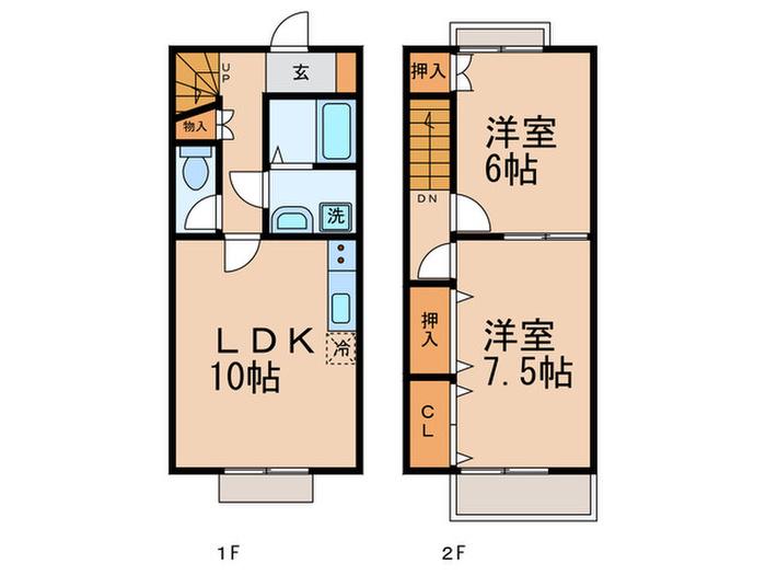 BLISSFUL PERCH みずほ A(2LDK/1階)の間取り写真