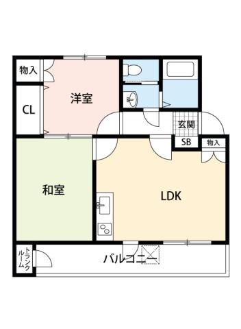 ガーデンハイツ都府楼(2LDK/3階)の間取り写真