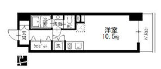 泉アパートメント(ワンルーム/2階)の間取り写真