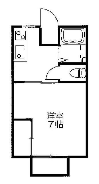 サンハイツたねもと B(1K/1階)の間取り写真